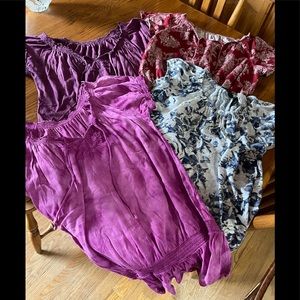 Women's peasant tops. Sightly used, in great shape.All 4 for $9.